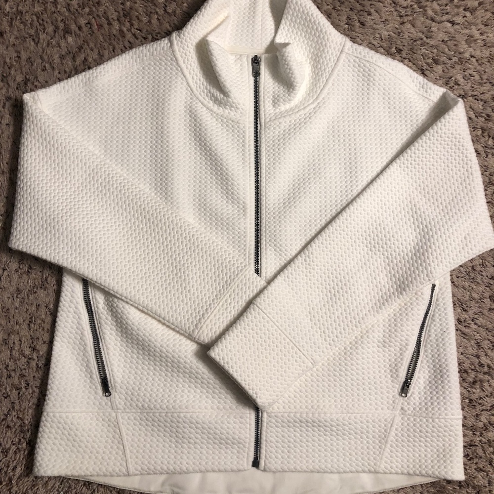 Calia ivory zip jacket, size large